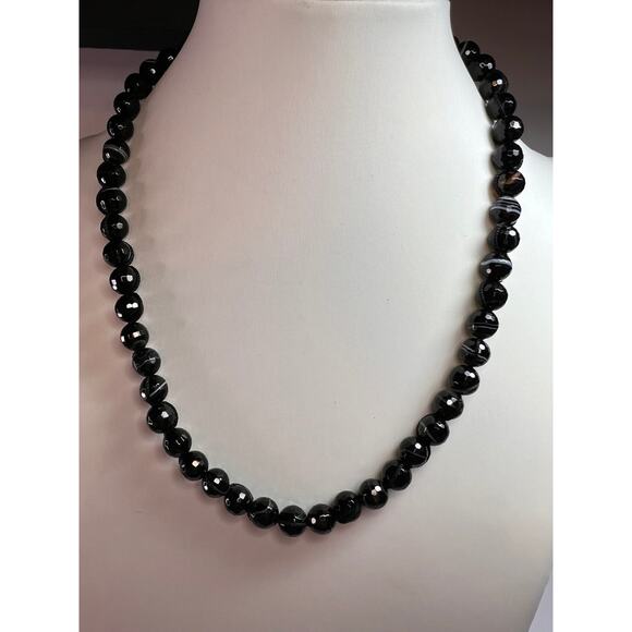 NEW Botswana agate necklace with sterling silver clasp - Picture 2 of 16